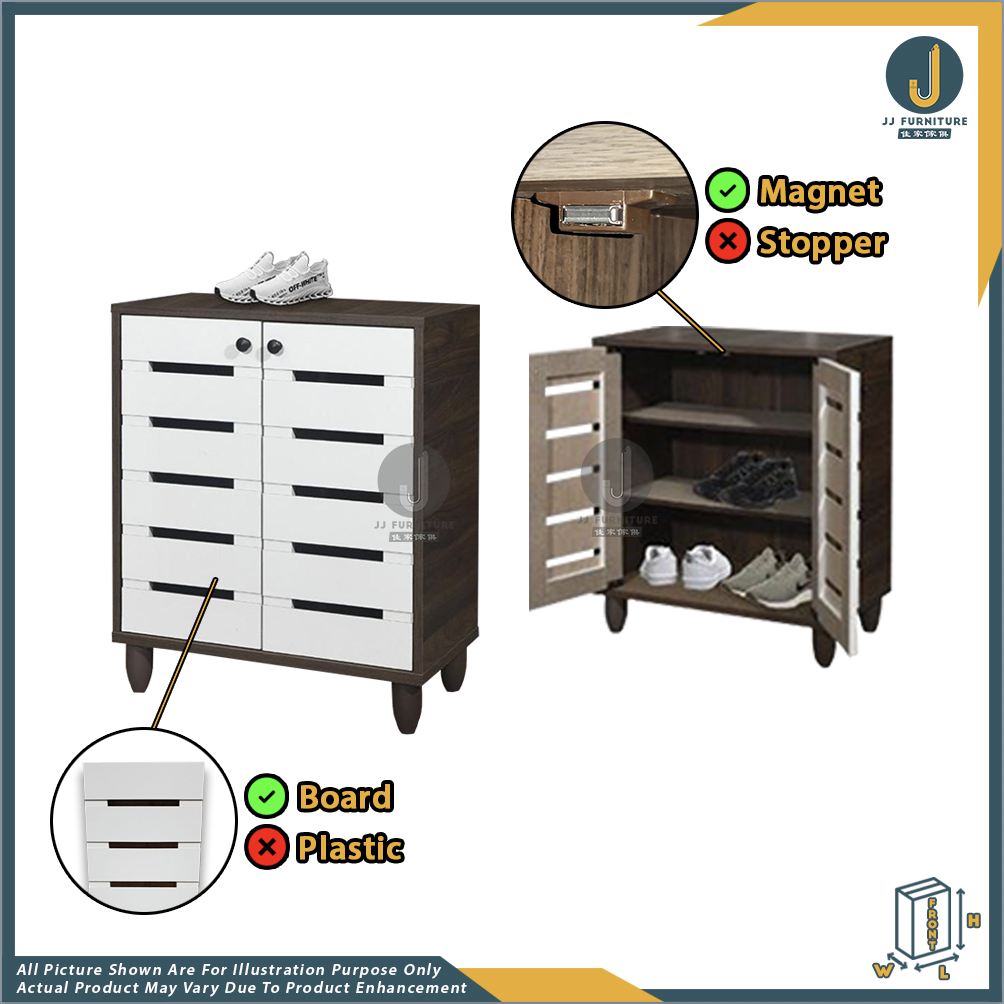 BASIC 2 Doors Shoe with 3 Compartments JJ Furniture Online Store